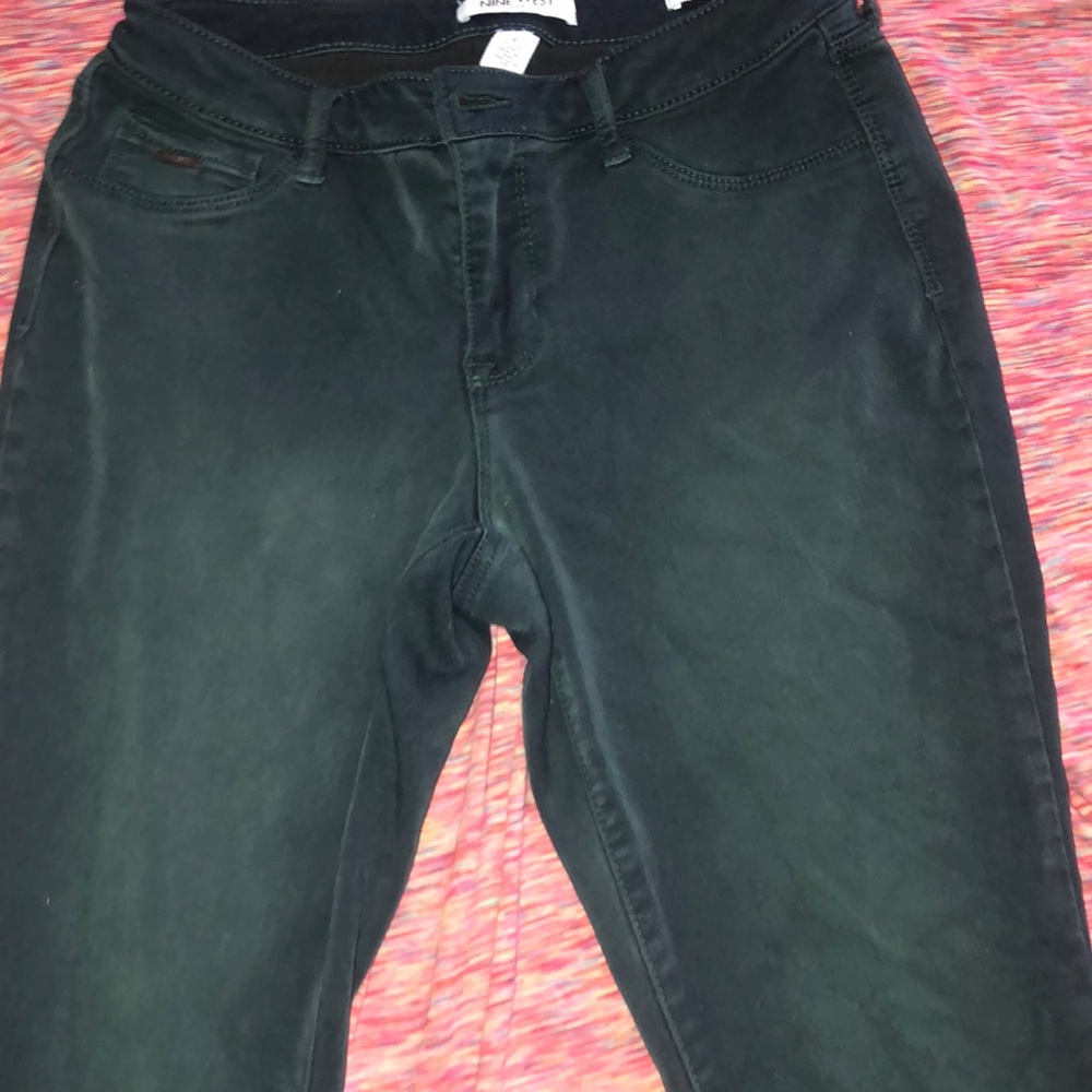 Dark green, stretchy but tight enough.